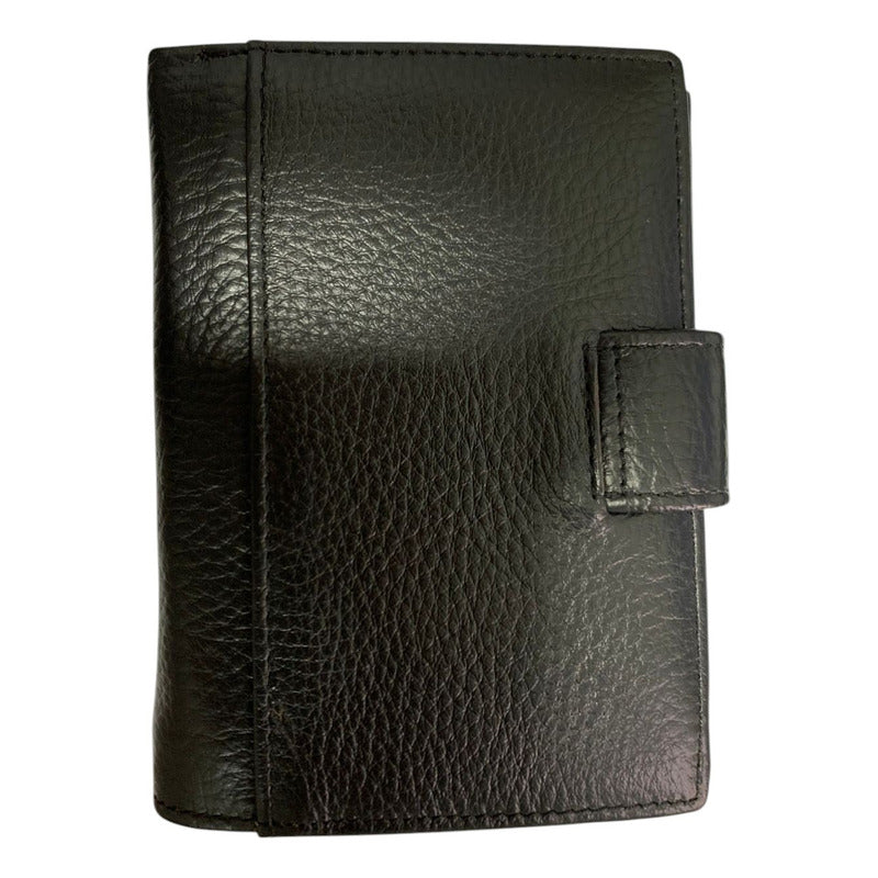 Billetera Para Hombre Color Negro Negro Liso