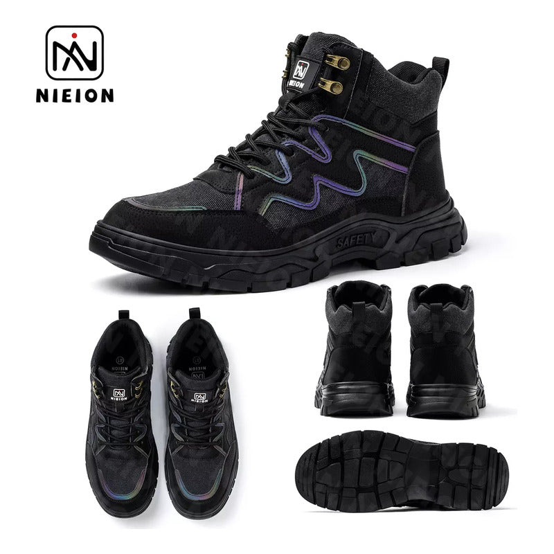 Tenis De Seguridad Industrial Zapatos Trabajo Hombre Nieion Negro Mx9