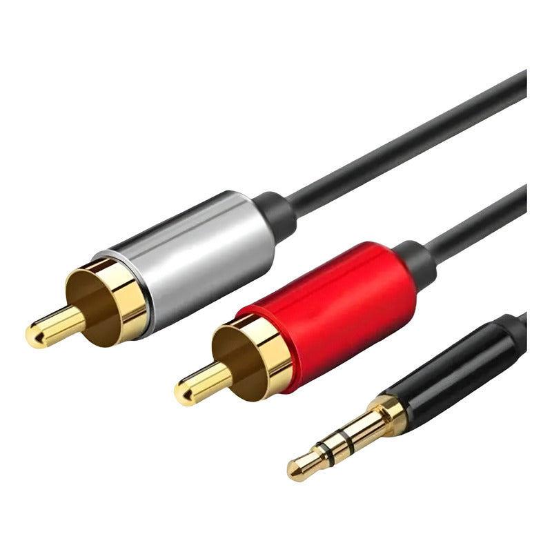 Cable De Audio 3,5mm Jack Plug Macho A 2 Rca Macho Aux