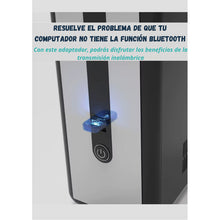 Cargar imagen en el visor de la galería, Adaptador Bluetooth Para Pc Y Notebook 5.0 Antena Transmisor Receptor Bt5.0 Color Negro
