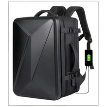 Cargar imagen en el visor de la galería, Mochila Carcasa Dura Gran Capacidad Impermeable Para Macbook Negro Negro
