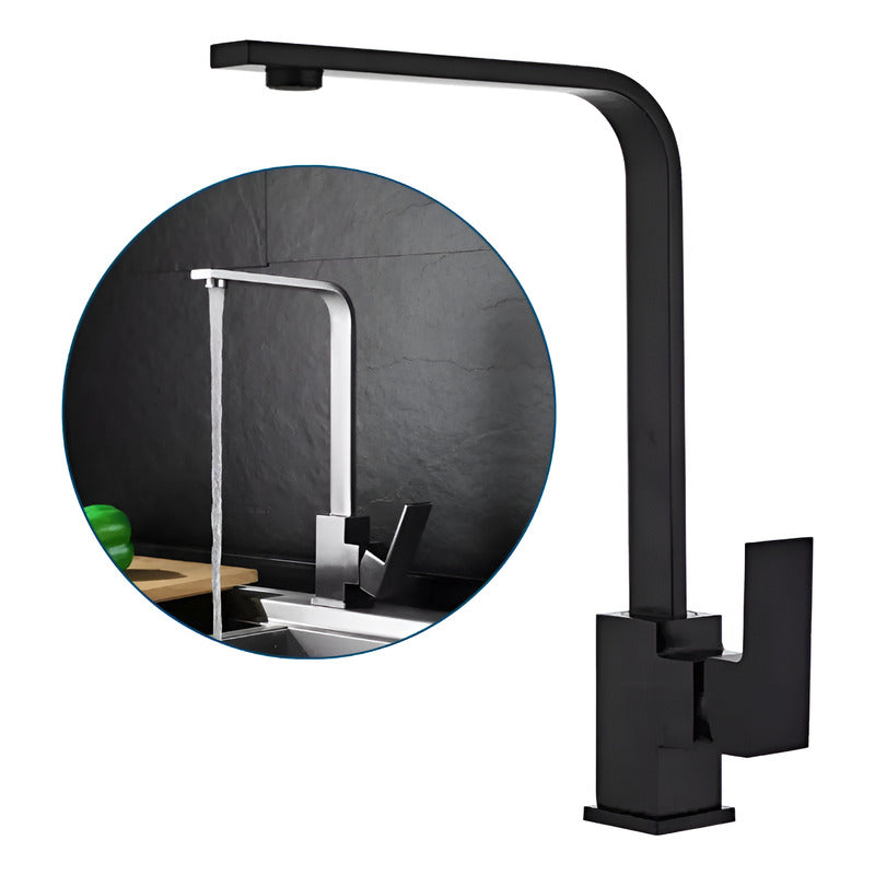 Llave Lavaplatos Monomando Moderna Negro Mate