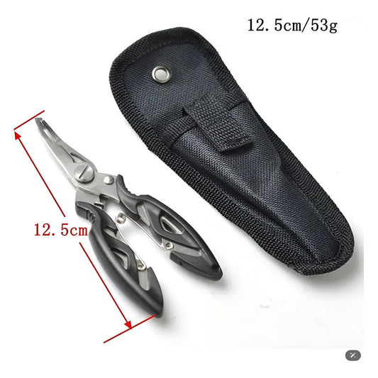 Alicate Pesca Acero Inoxidable Quita Anzuelo Señuelo Argolla Negro