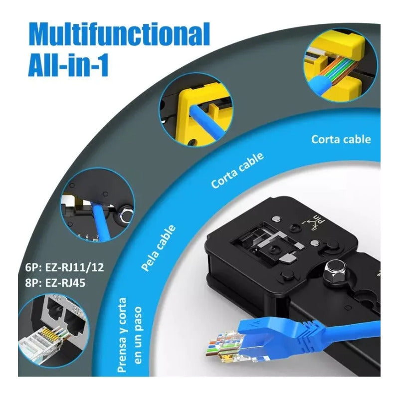 60 Conector Cat6 Ez Rj45 Metálico Blindado Terminal Red /uss