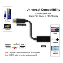 Cargar imagen en el visor de la galería, Cable Adaptador Displayport A Hdmi - Dp A Hdmi Negro Negro
