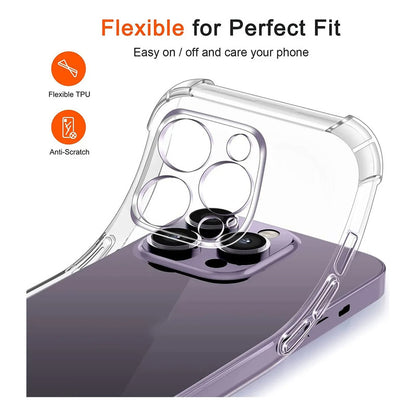 Carcasa Para Iphone14 Pro+lamina Vidrio Completa Tansparente Transparente Carcasa Anti Golpes Para iPhone Lamina Vidrio Completa