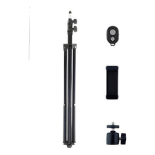 Load image into Gallery viewer, Trípode Celular Camara Soportes 210cm Control Bluetooth Negro
