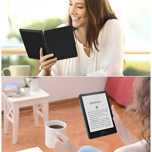 Funda Con Tapa Para Kindle 6 Básico 10a/11a Gen Resistente Azul Claro