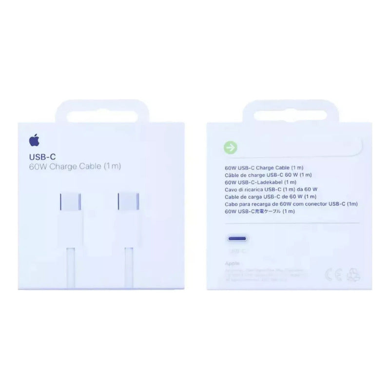 Cable Original Usb-c A C 1m 60w Para iPhone iPad Blanco