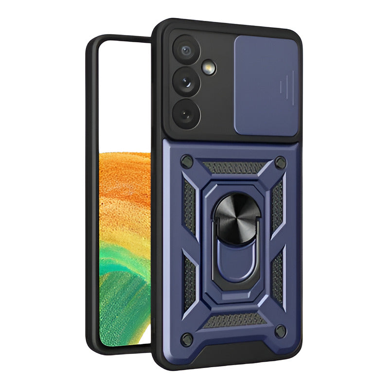 Carcasa Para Samsung Antishock Anillo Blindada Series S Azul Oscuro S23 Ultra