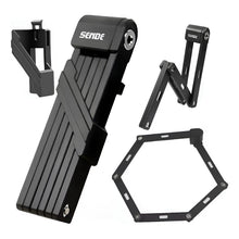 Cargar imagen en el visor de la galería, Candado Plegable Impermeable Sende Para Moto Y Bicicleta Negro
