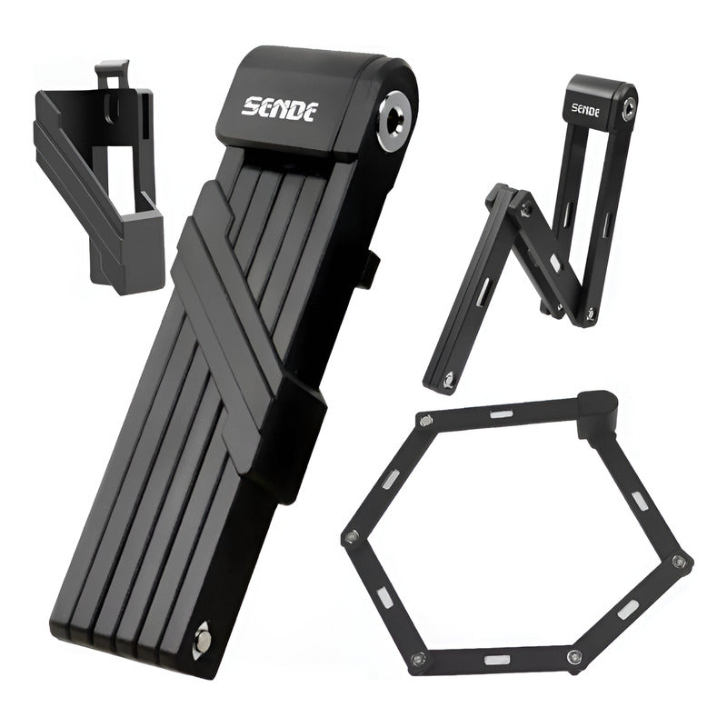 Candado Plegable Impermeable Sende Para Moto Y Bicicleta Negro