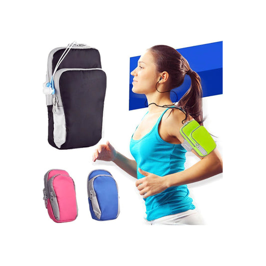 Brazalete Deportivos Celulares Y Accesorios Para Correr Negro Con Gris Poliéster