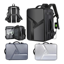Cargar imagen en el visor de la galería, Mochila Carcasa Dura Gran Capacidad Impermeable Para Macbook Negro Negro
