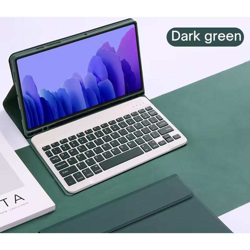 Funda Teclado Para Samsung Galaxy Tab A7 10.4 Sm-t500 T505 Verde Oscuro