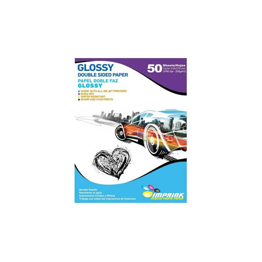 Papel Foto Doble Faz Glossy Carta 200g/50hojas Blanco