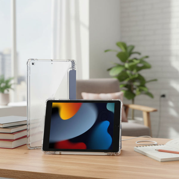 Funda Para iPad 10.2 9na Espacio Pencil Silicona Traslúcida Negro/transparente