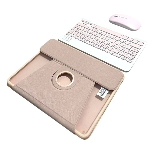 Funda Rotar 360+teclado+mouse Para iPad Pro 11 2022/2021 Rosa
