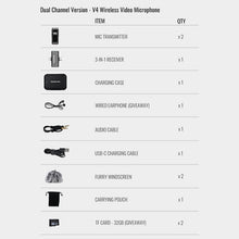 Cargar imagen en el visor de la galería, Micrófono Inalámbrico Takstar V4 Dual Bluetooth Ios Yandroid
