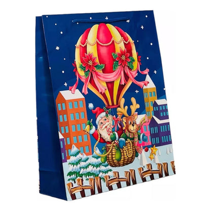 12 Bolsas De Regalos Navidad Grande 40x32cm Pascua Navidad Rojo