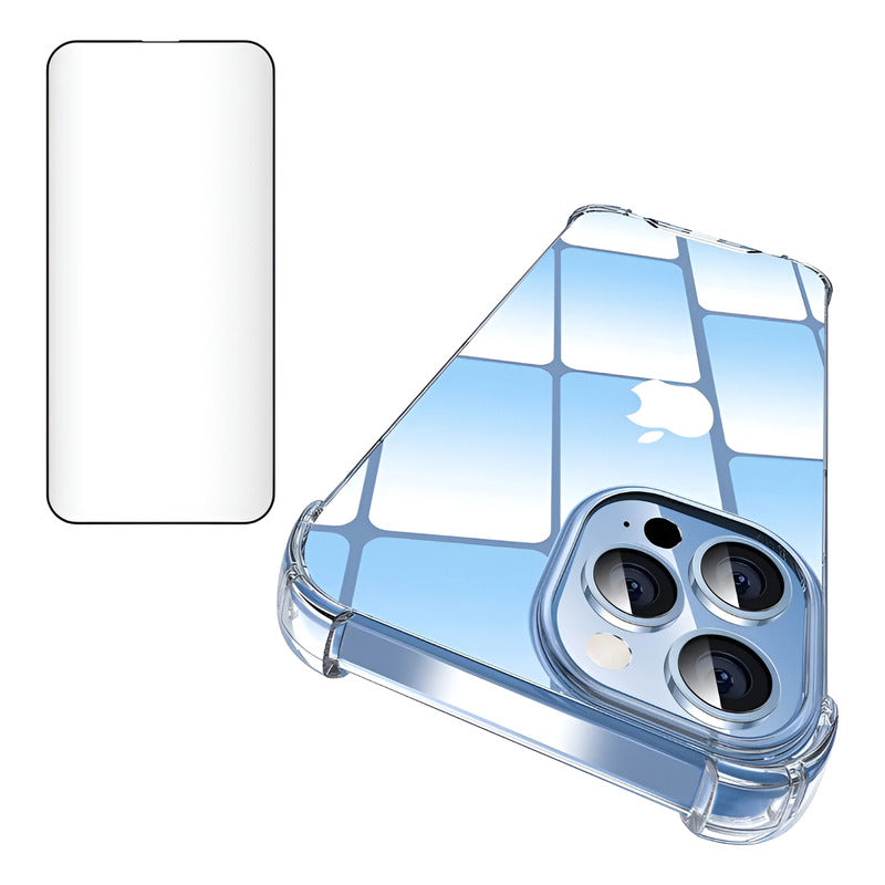 Carcasa Para iPhone + Lamina Protectora Transparente 12 Pro