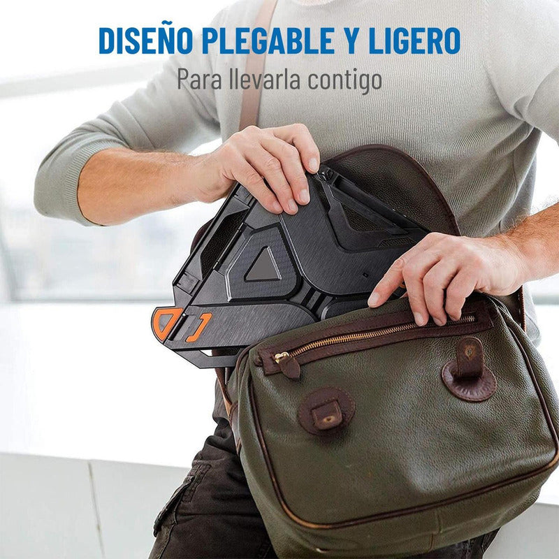 Soporte Base Notebook Y Celular Ajustable Hasta 17 Pulgadas Negro