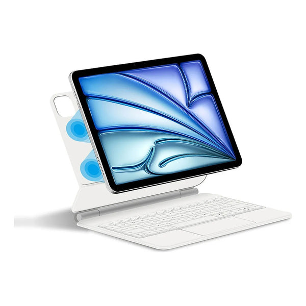 Funda Teclado Para iPad 10th / 11th Trackpad Retroiluminado Blanco