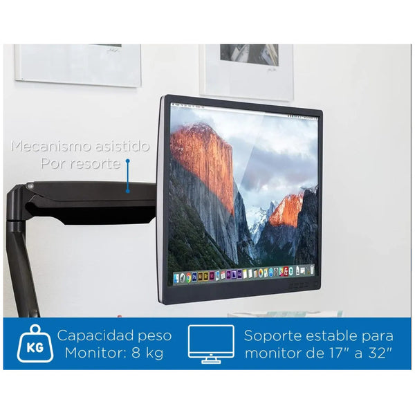 Soporte Brazo Para Monitor Escritorio Hasta 32 Adjustable Negro