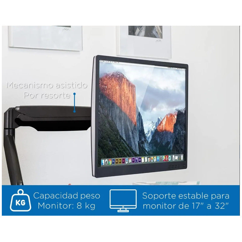 Soporte Brazo Para Monitor Escritorio Hasta 32 Adjustable Negro