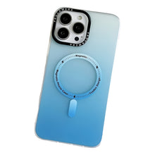 Cargar imagen en el visor de la galería, Carcasa Mate Magnética Traslucida Degradada (varios Modelos) Celeste 13 Pro

