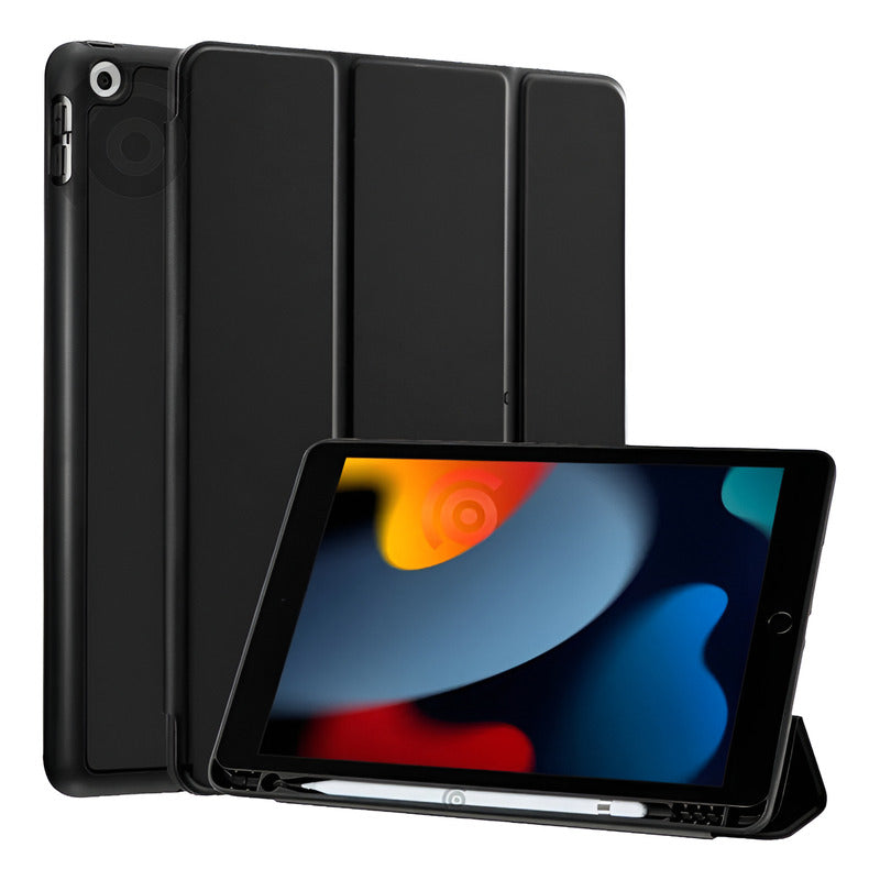 Funda Carcasa Smart Para iPad 10.2 9na Gen Con Espacio Lápiz Negro
