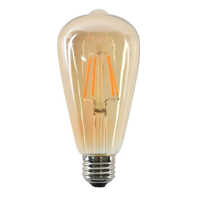 Pack De 6 Ampolletas Vintage Led Edison Filamento E27 6w Blanco Cálido