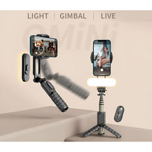 Load image into Gallery viewer, Estabilizador Portátil Gimbal Q09 Multifunción Giratorio 360 Negro
