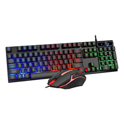 Teclado Gamer 104 Teclas D280 Color Negro Con Luz Rgb Negro Español Latinoamérica