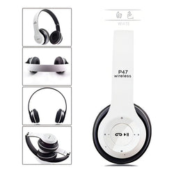 Auricular Bluetooth Vincha Micro Sd Radio Fm Inalambrico Color Blanco