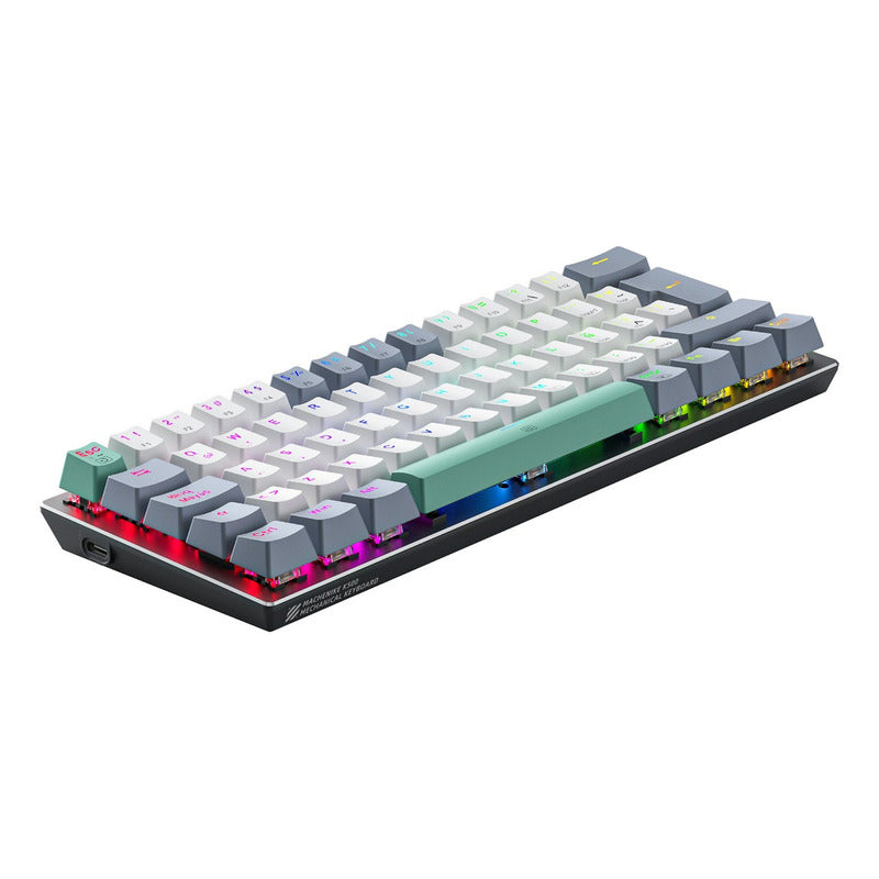 Teclado Gamer Machenike Qwerty Hotswapping Switch Español Color Red Switch Con Luz Rgb