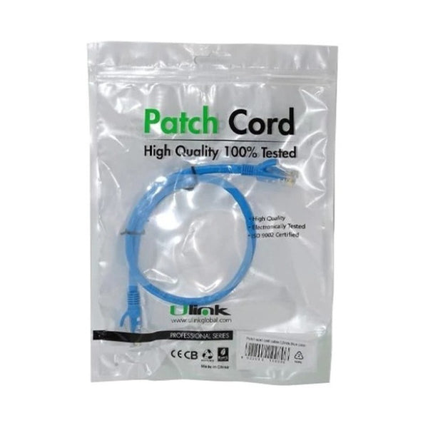Cable De Red 50 Cm Cat5e Patch Cord Calidad Ulink Color Azul