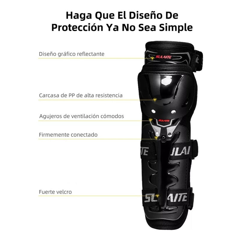 Protecciones Rodilleras Y Coderas Articuladas Moto Y Bici Negro Unica