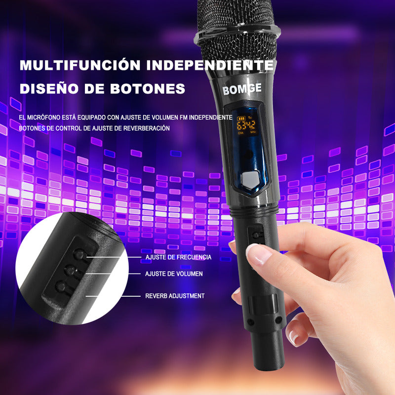 2 Micrófono Inalámbrico Profesional De Karaoke Con Receptor Color Girs+red