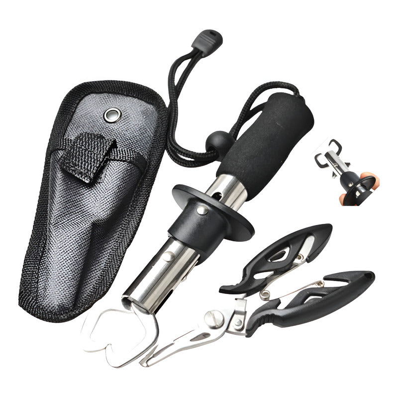 Alicate Pesca Acero Inoxidable Quita Anzuelo Señuelo Argolla Negro