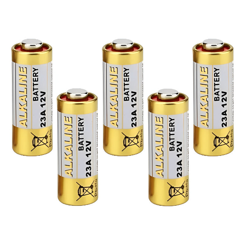 Pack 5 Pilas 23a 12v Control Portón Alarma Pila 23 A 12 V