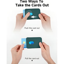 Load image into Gallery viewer, 2pcs Tarjetero Cartera Magsafe Piel Pu Compatible Con iPhone Azul Petróleo Lisa
