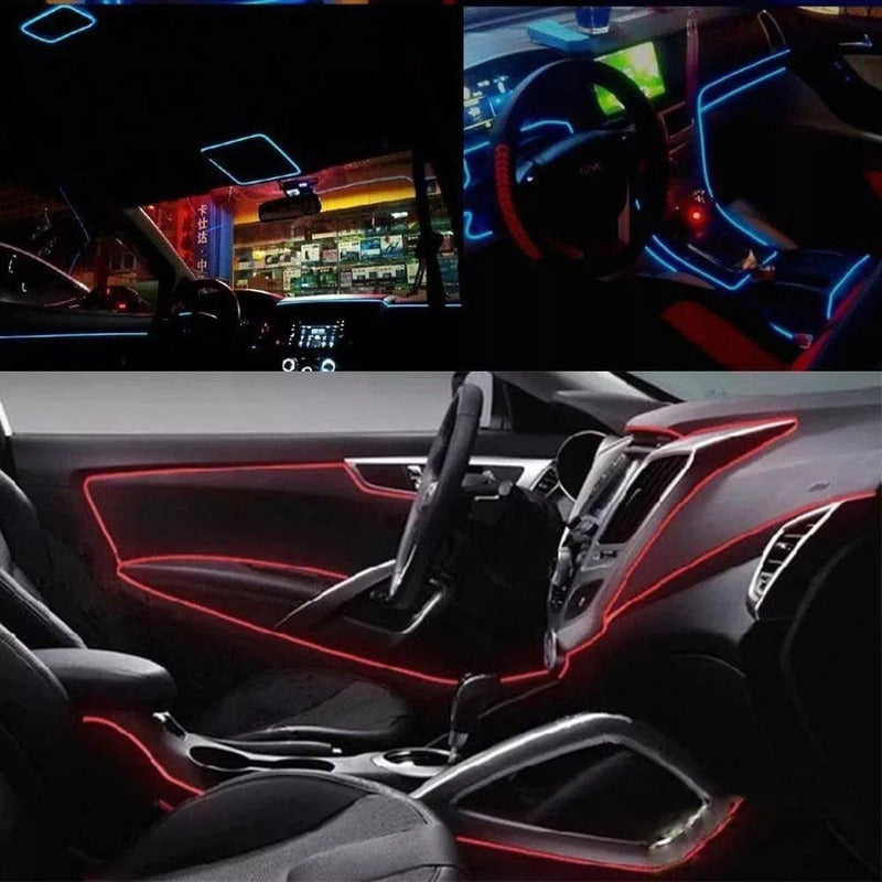 Hilo Tira Luz Neon Colores Led Conector Usb 12v Auto Moto 5m
