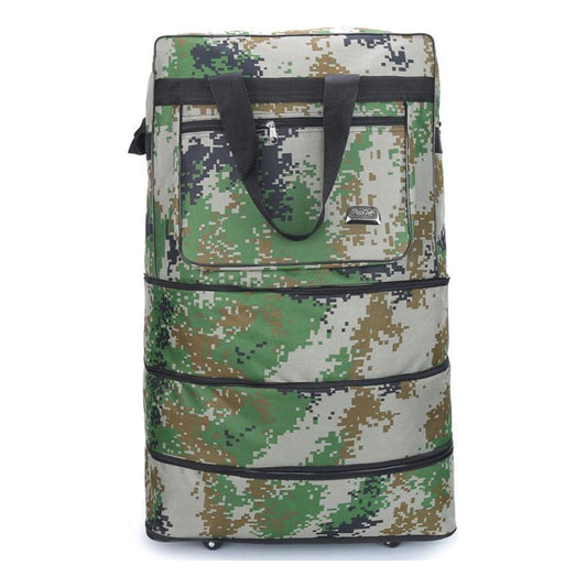 Equipaje De Mano Extensible Plegable Camuflado Con Ruedas Verde Musgo C1