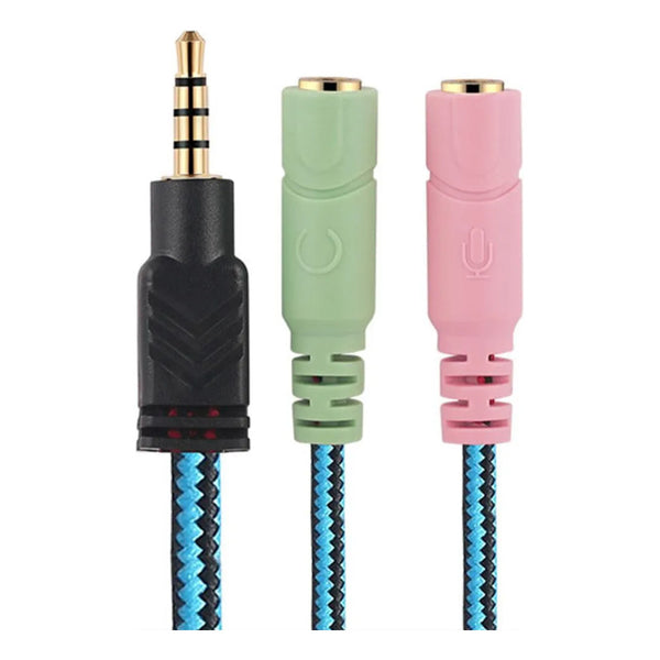 Cable Adaptador 3,5mm Audio Macho Doble Hembra Auricular Mic Variado