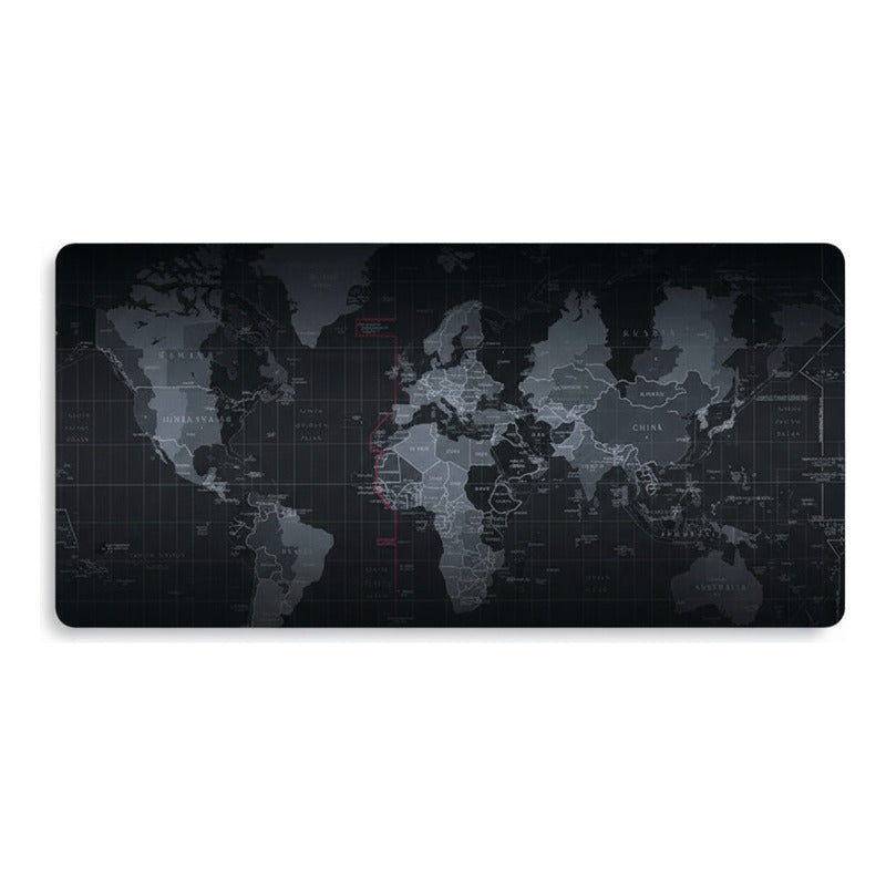 Mouse Pad Gamer Mapa Mundo 90x40cm 3mm Color Negro