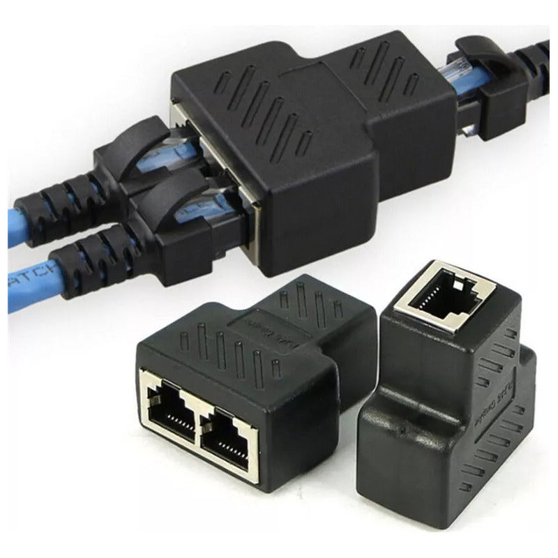 Adaptador Splitter Rj45 Divisor 1 A 2 Vías Doble Puerto 1par