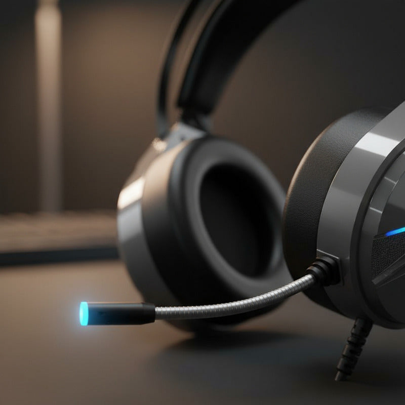 Audífono Gamer Taidu Ths309 Rgb + Mic 7.1 Sonido Envolvente Negro