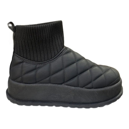 Bota Forrada Chiporro Pantubota Mujer Invierno Warm Boots Negro Ajedrez 37
