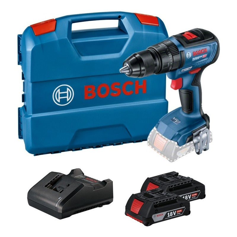 Taladro Percutor Bosch Gsb 18v-50 Brushless + 2 Baterías Color Azul Frecuencia Azul